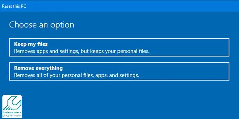 ریست فکتوری لپ تاپ در ویندوز 10