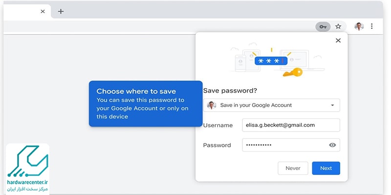 مدیریت پسورد در مرورگر گوگل کروم